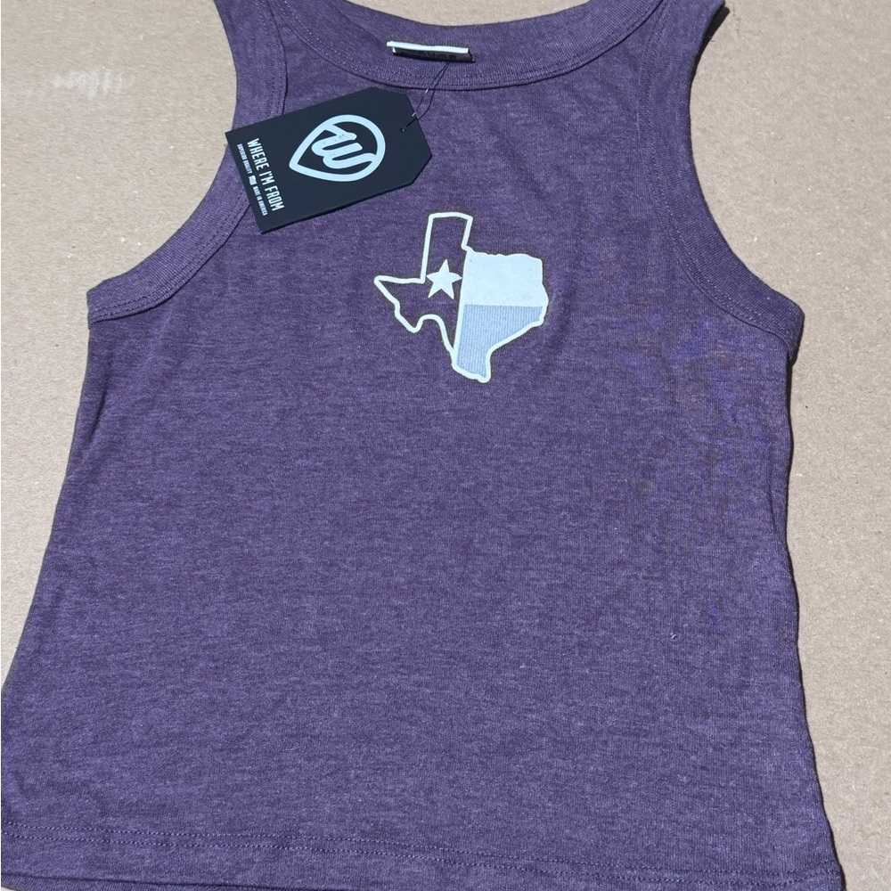 Women’s Purple Texas Tank Top state logo NWT super soft!